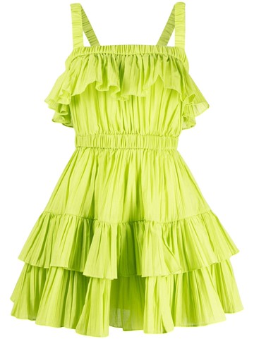 Acler - Ramona ruffled linen minidress - women - Linen/Flax - 10 - Green