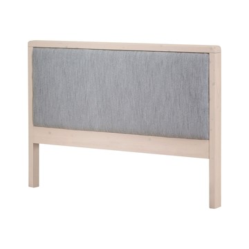 Homelike 喜家居雙人加大6尺貓抓布實木床頭片-象牙白(2028)