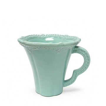 義大利VBC casa 手工浮雕蕾絲系列 300ml馬克杯 蒂芬妮綠