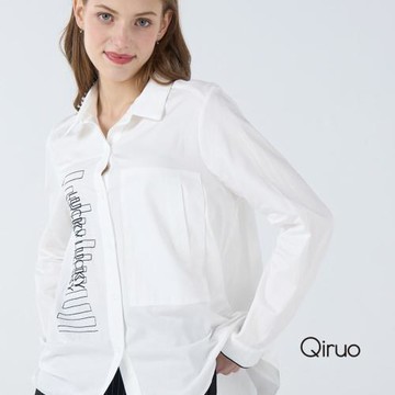 【Qiruo 奇若】秋冬專櫃長袖造型白襯衫6231A 休閒襯衫