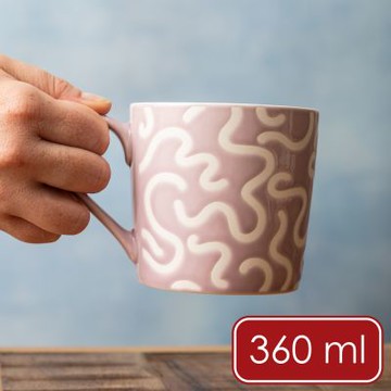 《Mikasa》石陶馬克杯-紫芋狂想360ml-- 拿鐵杯 撞色幾何 北歐風 情侶對杯