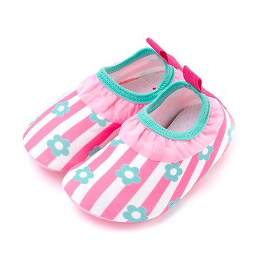 韓國 OZKIZ - 輕量/防滑兒童沙灘鞋/戲水鞋-條紋花花