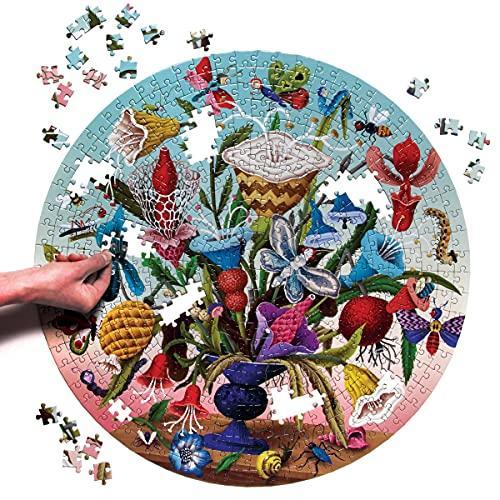 ジグソーパズル |eeBoo Crazy Bug Bouquet Round パズル, 500 Pieces