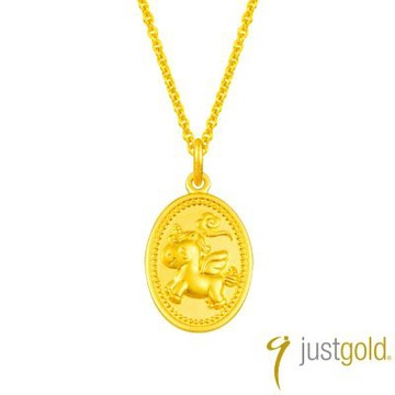 【Just Gold 鎮金店】馬到福來 黃金吊墜-不含鍊(網路限定)