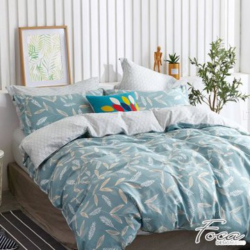 FOCA暖心記憶-雙人-韓風設計100%精梳純棉四件式兩用被床包組