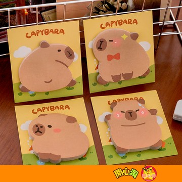 水豚便利貼 記事貼 便條紙 卡比巴拉便利貼 N次貼 創意便利貼 備忘錄 動物 MEMO 文具 辦公