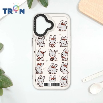 TRON IPhone 16 兔子可愛動作排排系列 防摔太空載具殼 透黑 軟硬 手機殼