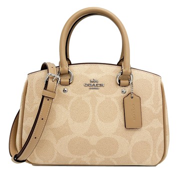 【COACH】C LOGO手提斜背兩用黛妃包(杏仁奶茶)