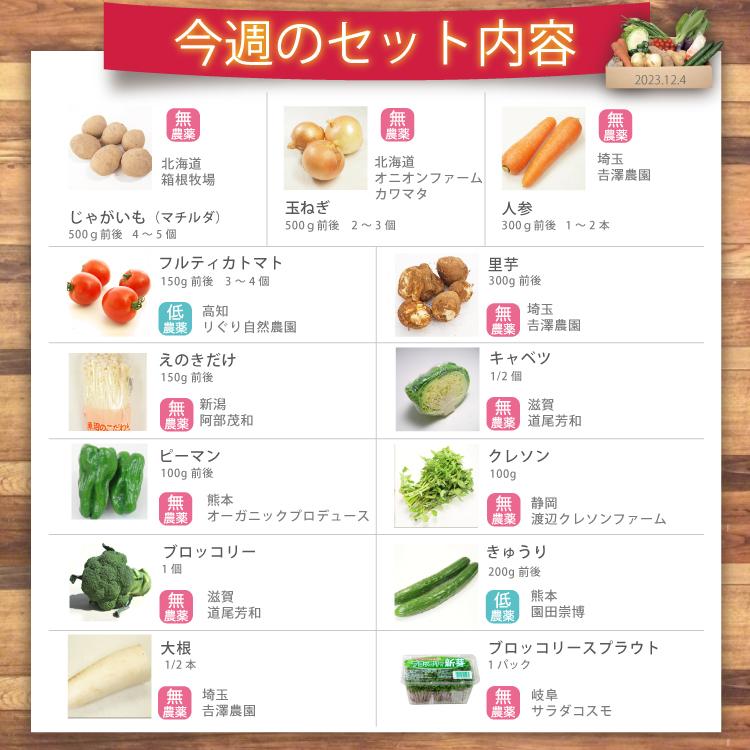 旬の野菜　お買い得 野菜 野菜セット 無農薬 低農薬 13品目 こだわり野菜セット 送料込　旬 ギフト 贈り物 プレゼント お取り寄せ お中元 お歳暮