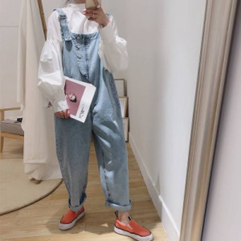 デニム オールインワン サロペット オーバーオール ゆったり 吊りパンツ ケミカルウォッシュ 加工デニム 肩ひも アクティブ シンプル 通販  LINEポイント最大1.0%GET | LINEショッピング