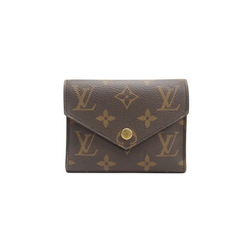 LOUIS VUITTON LV 路易威登 棕色 原花帆布 Victorine 扣式 短夾 【二手名牌BRAND OFF】