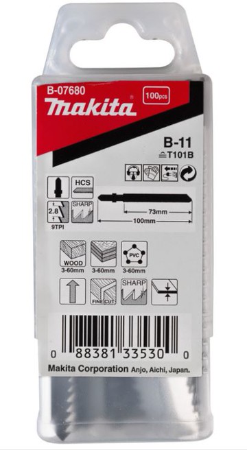 MAKITA 牧田 B-07680 B-11 線鋸片 100片 高碳鋼 木材 塑料 日本製