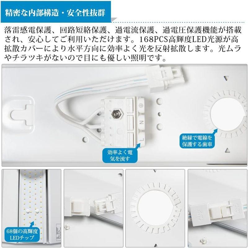 照明器具 ledベースライト 20W形 2灯式相当 2本入り スイッチひも付き