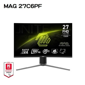 【享最高折300】MSI 微星 MAG 27C6PF 27吋 曲面電競螢幕/1500R/Rapid/VA/FHD/180Hz