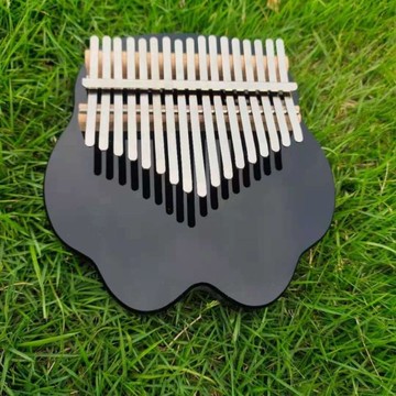 熱銷推薦-拇指琴 17音水晶黑色貓爪母支琴卡林巴琴Kalimba手指鋼琴【摩可美家】