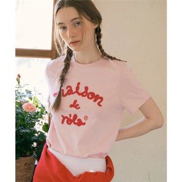 韓國小眾 張元英同款rola*立體刺繡字母休閑百搭圓領短袖t恤女