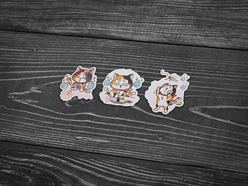 PVC 3入貼紙組 - NekoMata系列 01