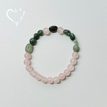 Just for you ✨【C happy】微笑綠幽靈粉晶手鍊+永生繡球花__招財+好人緣