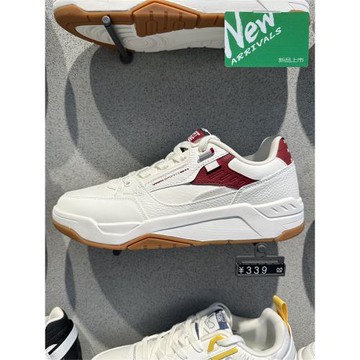 特步新暉板鞋男士2023冬季新款皮面撞色休閑運動鞋男977419310094