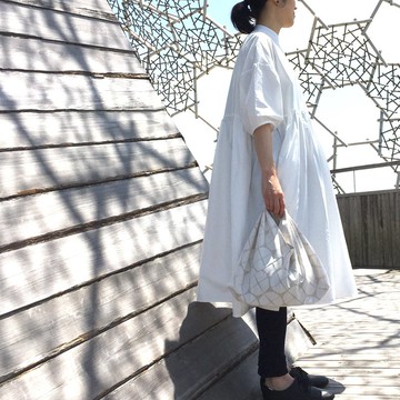 手提包包 Azuma bag 幾何圖案白M / harunohi