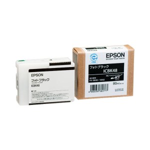 （まとめ） エプソン EPSON PX-P／K3インクカートリッジ フォトブラック 80ml ICBK48 1個 