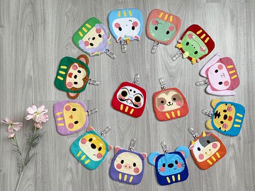 十二生肖手帕夾 幼稚園擦手巾 夾式手帕