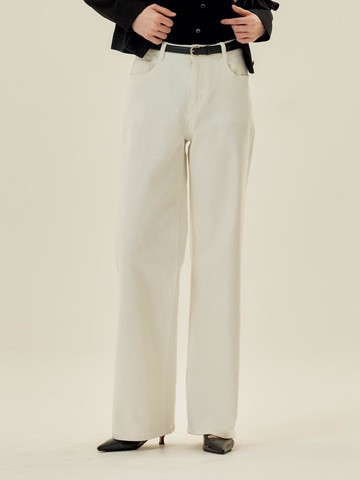 Wide Ecru Denim Pants_4colors