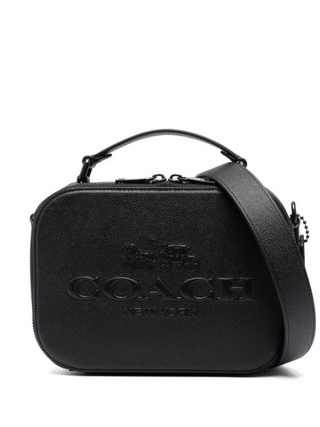 Coach - logo-embossed leather shoulder bag - men - Grained Leather/Fabric - One Size - Black