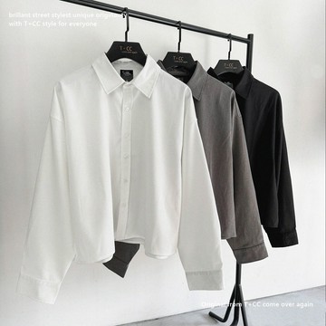 [HOUZIMADE] 短寬抗皺滑面基本襯衫 [T68858]