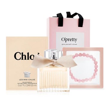 Chloe Les Mini Chloe小小同名粉晶桃花限量香水禮盒[小小同名淡香精(20ml)+粉晶手鍊]-送禮首選