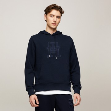 【Tommy Hilfiger】Monogram縫飾帽T_藍色