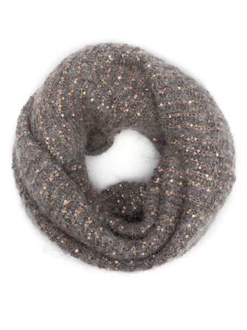 D.Exterior - sequin-embellished knitted-construction scarf - women - Alpaca/Kid Mohair/Polyester/Polyamide - One Size - Grey