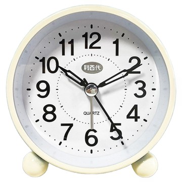 LIBERTY 利百代鬧鐘 LY-2023CL 靜音 夜光 大字體 時尚造型  米色 + 白色  1台