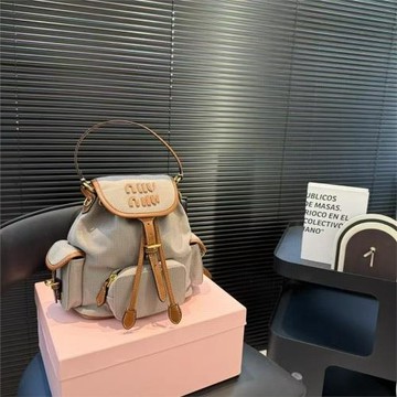 m繆家新款雙肩包帆布口袋時尚韓流輕奢復古女包實體批發