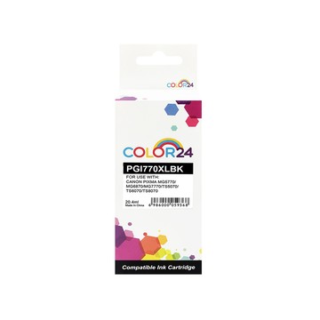 Color24 for Canon 黑色 PGI-770XLBK/ PGI770XLBK 高容量相容墨水匣 / 適用 PIXMA TS6070/MG5770/MG6870/MG7770