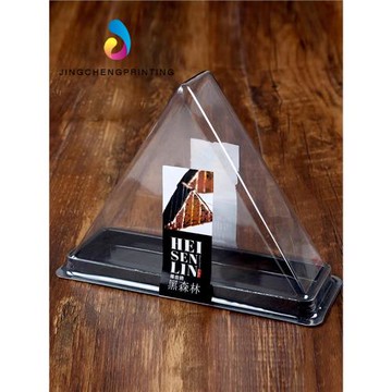 透明PET三角形意大利維也納黑森林雪山加厚蛋糕包裝盒100個