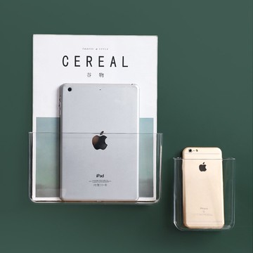 免打孔墻上置物架透明收納盒客廳衛生間臥室床頭收納盒貼墻壁掛式