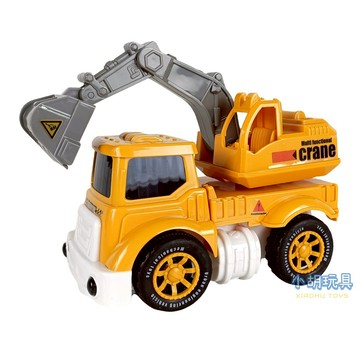 電動聲光音樂工程車 萬向燈光挖土機【小胡玩具(電子發票)】
