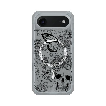 iPhone Air AirX 流變灰 - Frida Kahlo - 花骨骷顱頭（素描）