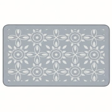 半島良品 厚款科技絨面軟式吸水墊 長款  60 x 40cm  灰藍花磚