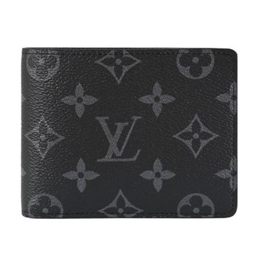 Louis Vuitton LV M61695 Multiple 經典Monogra對開中短夾.黑