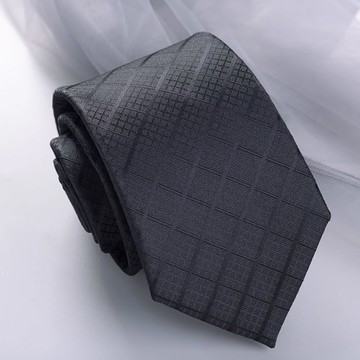 Laifuu.路易8CM格紋寬版領帶拉鍊領帶