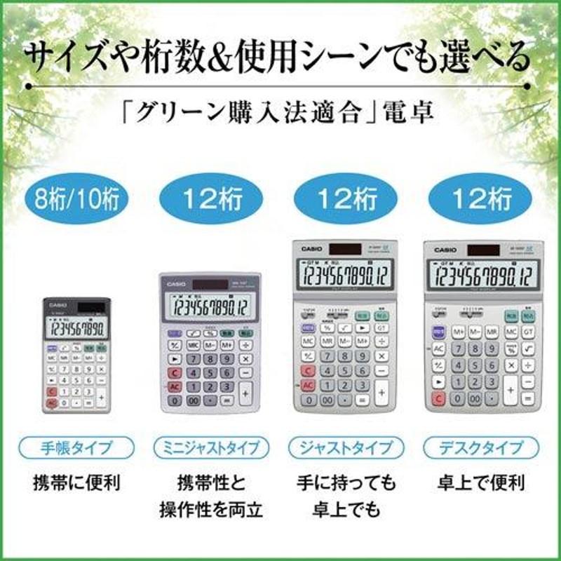 CASIO MV-220W-N 12桁 ミニジャストタイプ ツイン液晶電卓 - 店舗用品