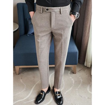 磨毛條紋垂感商務正裝休閑西褲