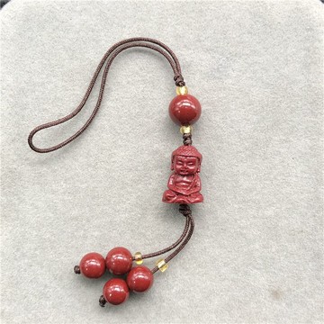 原礦紫金砂朱砂釋迦牟尼佛包掛手機鏈鑰匙扣 飾件