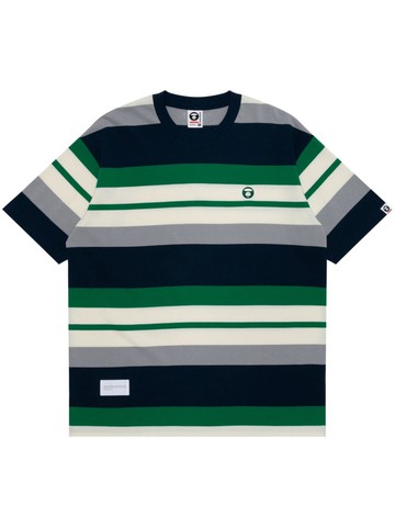 AAPE BY *A BATHING APE® - striped cotton T-shirt - men - Cotton - M - Green