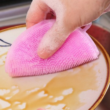 硅膠抹布不掉毛無水印多功能廚房去污洗碗百潔布家用清潔刷鍋碗刷