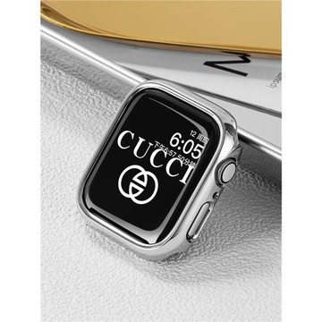 適用于Applewatch10電鍍亮面pc硬殼半包蘋果手表iwatch保護防摔套