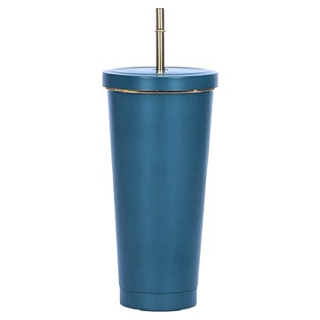 不鏽鋼吸管杯 墨綠色 304 不鏽鋼  750ml  1個