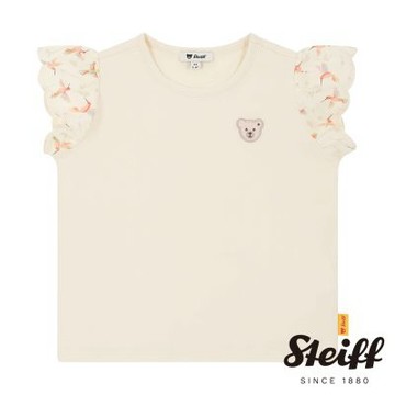 STEIFF熊頭童裝 印花蝴蝶袖短袖T